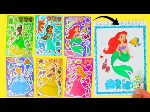 Disney Prinesses DIY Make a Face Stickers | Crafts for Kids