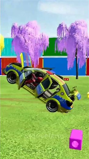 INSANE Police Car Obstacle Course Chase 🚓🔥 Extreme Road Challenge #shorts #policecar