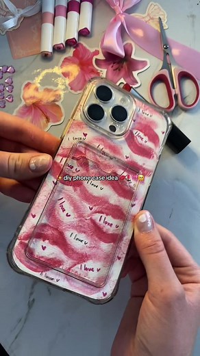 😍💋 DIY Phone Case Decor Idea 🎀❣️ Gift Idea 🫶🏻 Handmade Paper Craft Idea 💌 Easy Tutorial ✨ #diy #giftidea #handmadegifts #giftforher #tutorial