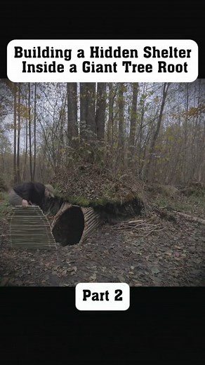 Part 2... Building a Hidden Shelter #camping #shelter #buildhouse #treehouse #bushcraft #crafts #winter #snow #outdoor #outdoorcamping #campinglife | Giant Snow Camping