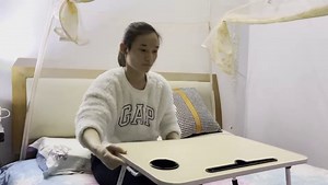 Lap Desk: Laptop Bed Desk Lap Tray Table Large Portable Foldable Computer bedtray, Laptop Lap Desk Stand with Cup Holder/Phone Holder/Storage Drawer for Working Writing Reading Eating Lapdesk, Beige