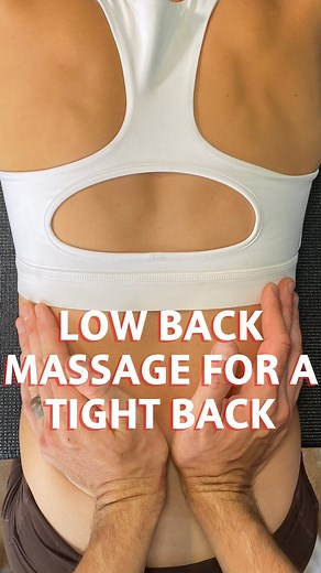 MoveU on Instagram: "Looking for a quick fix to relieve your low back pain? 👀 We’ve got a good partner massage for you, and it’s one you’re not going to want to miss out on. Listen up! 🗣 You: Lean forward so that your torso is prone on a table with your hips tilted underneath you and your feet on the floor. Partner: Step 1: Apply some cream to your partner’s back to make it a little easier to get in there. Step 2: Place both hands flat on the other person’s back with your wrists together in th