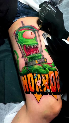 Incredible color realism cartoon by @pablo_frias.tattoo book Now !!! #tattooartist #tattoostudio #inknationstudio #tattoo #tattootiktok #tattoos