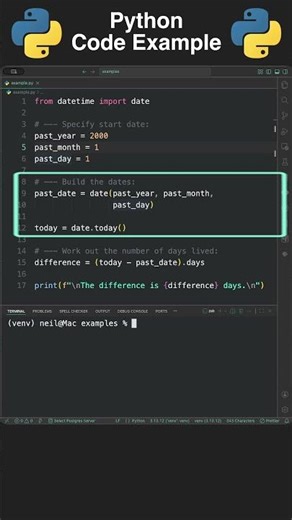 Python code example - Get the time difference between two dates