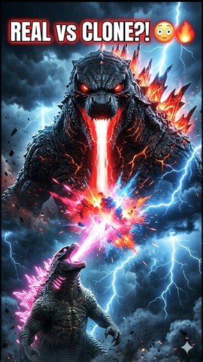 Godzilla vs His Clone 😳🔥 Real vs Copy – Who Wins?! #monsterverse #godzilla #raptoranimez