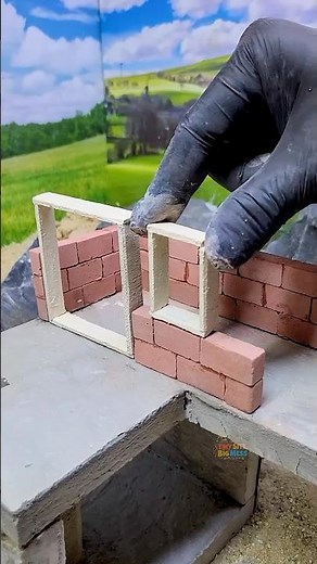 Mini 2-Story Concrete House Build – Step by Step 🧱 (Part 2)🌴 #miniature #house #shorts