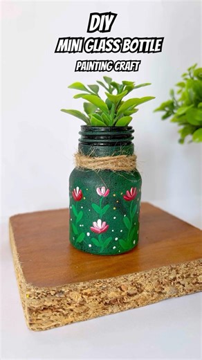 DIY Mini Glass Bottle Painting Craft #reuse #bottleart #crafting #handmade #viralshort #tranding