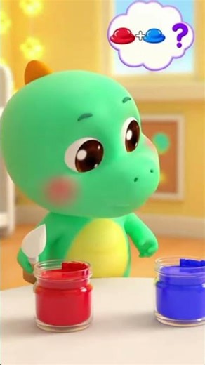 🦕 Dino Makes PURPLE! 💜 | Red + Blue Color Mixing 🎨 | Kids Learning Video