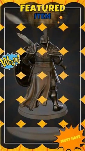 Armored Knight Miniature STL – 28mm RPG Model