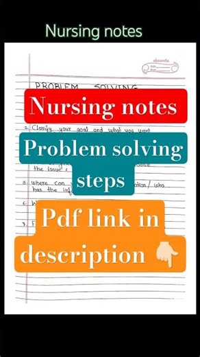 problem solving steps || nursing notes || nursing education