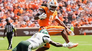 UAB's Sirad Bryant apologizes for stepping on the foot of Tennessee kicker Max Gilbert