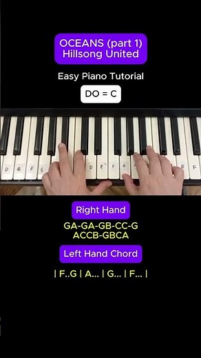 OCEANS part 1 (Hillsong-United) easy piano tutorial #piano #pianomusic #pianocover #pianotutorial