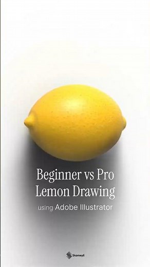 Beginner vs Pro Lemon Drawing 🍋 | Adobe Illustrator Tutorial