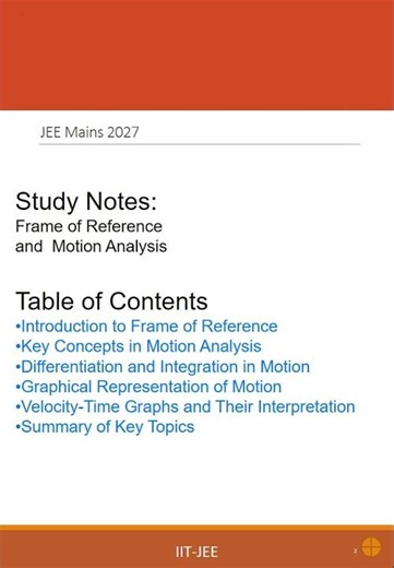 IIT JEE 2027 – Physics Chapter 3 Study Notes Part 7 [1. Introduction to Frame of Reference]