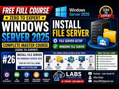 #26 Install File Server on Windows Server 2025 | Step-by-Step Full Demo