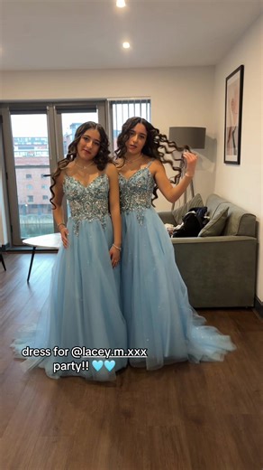 dress from @redcarpetreadylincoln 🩵🩵 for @lacey.m.xxx influencer party!! #influencerparty #twin #hair #dresses #fyp