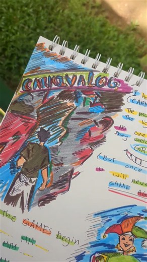 CARNIVAL by John Michael Howell LYRIC ART!!!❤️🤪🔥 #art #drawing#LYRIC Art#horror#carnival