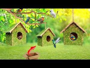 How to make a bird house ||how to make bird nest with waste material ||diy cardboard Bird nest