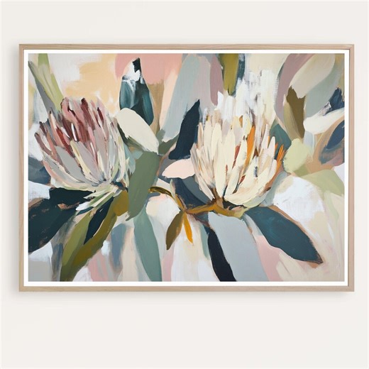 Abstract Flower Print, Australian Native Flowers, Banksia Painting, Floral Wall Art - Etsy Australia