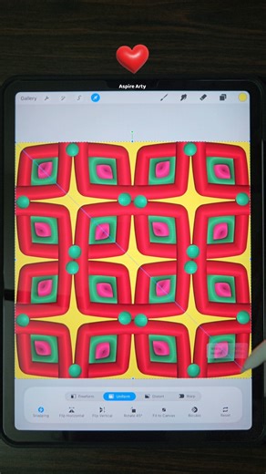 3D Brush Magic | Red Seamless Pattern Art #draw #procreate #digitalart