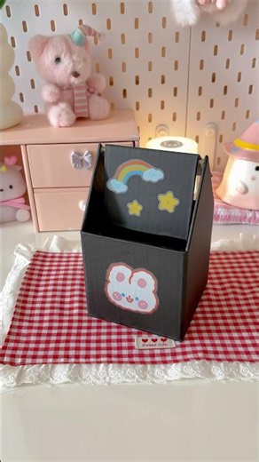 DIY thùng rác mini để bàn từ bìa carton #diy #shorts #youtubeshorts