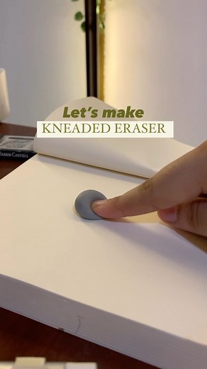 𝘼𝙙𝙚𝙚𝙗𝙖♡ on Instagram: "HERE’S HOW TO MAKE KNEADED ERASER 🤍 1. Start by rubbing the eraser on cello tape to collect sticky particles. 2. Then shape these particles into a ball. 3. To get the right texture, I soften the ball by gently rubbing it onto a shaded area on a piece of paper. 4. Next, add a bit of coconut oil . 5. Knead the mixture thoroughly until it becomes flexible. And now you have your own homemade kneaded eraser 🤍 . . #tutorial #kneadederaser #homemade #diy"