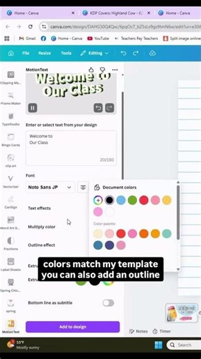 Fun animated text in Canva for your classroom slide and lesson presentations