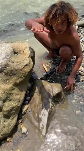 Looking for gold and panning for gold buried in river walls #golddiscovery #mininggold #goldpanning #goldhunter #viralvideo #foryou #foryoupage