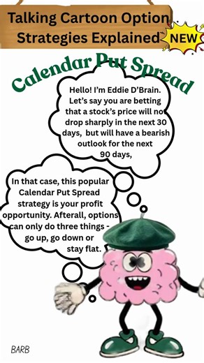 Barbara Christensen on Instagram: "7-Step Option Crash Course Free TalkingOptionCartoons.com CALENDAR PUT SPREAD explained for traders ready to jumpstart trading options on a shoestring budget to make money."