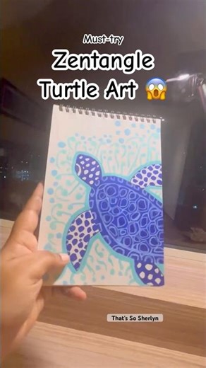 🐢Zentangle Turtle Art😱 #zentangle #artshorts #tamilshorts #shortsfeed #tamilart