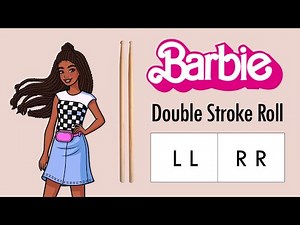 Barbie Drum Along | Practice Double Stroke Roll at 3 Tempos | Drumming for Kids 🎶👧🏾