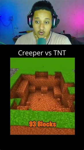 Creeper vs TNT #minecraft #reaction #hamplu