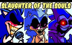 FNF VS Sonic.exe VS Majin Sonic VS Lord X - Slaughter of the Souls (FNF MOD)_游戏热门视频