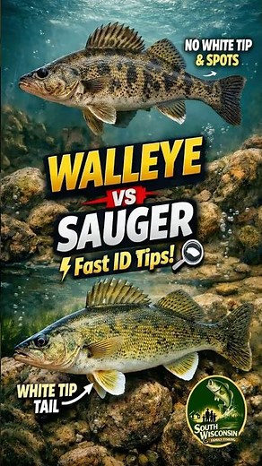 🔍 Walleye or Sauger? 3 Easy Ways to Tell (Quick ID) 🎣#shorts #fishing #walleye #sauger