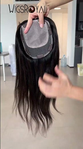 Amazing Black Brown Lowlights and Highlights Color Topper-139 #hairloss #hairtopper #pieces