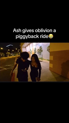Piggyback Ride Fun: Ash and Oblivion's Joyful Moment