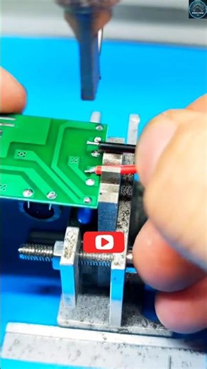 The displays the process of soldering electronic components to a printed circuit board (PCB) using