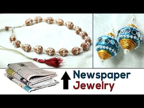 How to Make Newspaper Jewelry: DIY News Paper Earrings & Necklace Tutorial