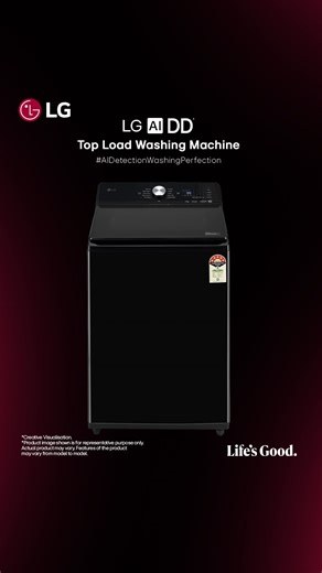 LG India on Instagram: "Laundry day just got easier with the LG AI DD Top Load Washing Machine. With an IPX4-rated Water Resistant control panel and effortless access, convenience is built right in. Its advanced AI Detection Auto-Detects Fabric Weight and Type to deliver the Best wash for every fabric. All wrapped in a sleek, stylish design that elevates the look of any laundry space. Know more: https://bit.ly/47Hynp7 #LG #LGIndia #LifesGood #LGTopLoad #AI #LGWashingMachine #AIDD #EffortlessLaun