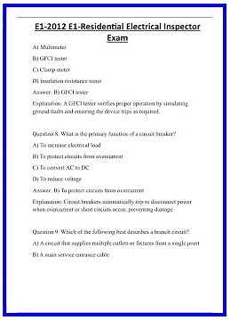 E12012 E1Residential Electrical Inspector Exam 636x882