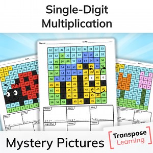 Spring Themed Single Digit Multiplication Mystery Pictures | Math Review