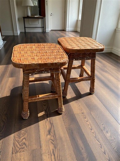 Wicker Stool Rustic Willow Furniture Small Stool Side Table Farmhouse Decor Natural Furniture Farmhouse Decor Natural Furniture Plant Stand - Etsy