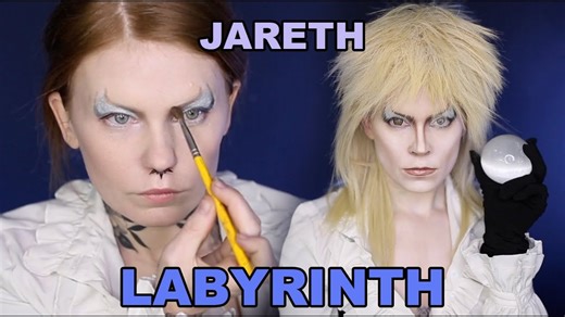 Jareth cosplay makeup inspired by David Bowie transformation