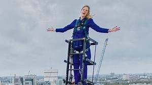 ITV reporter presents on top of London Eye