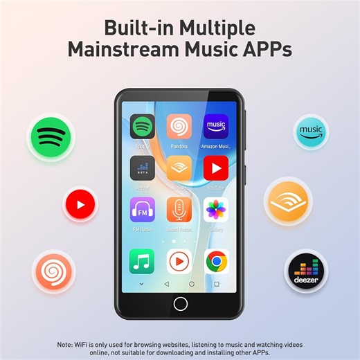 AGPTEK W1S 16GB MP3 Player with Bluetooth and WiFi User Manual