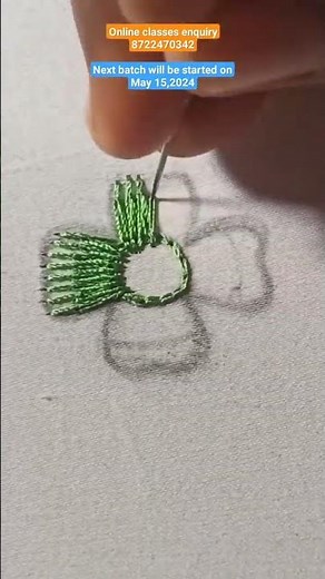 Long and short stitch in flower|maggam work|aari work|basics for beginners