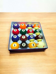 Classic Billiard Ball Set: Regulation Size, Solids, Stripes, and Red Dot Cue - Etsy