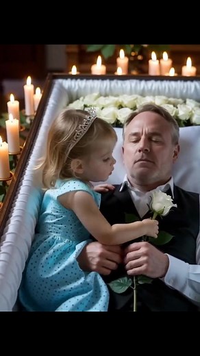 During my father’s wake, my eight-year-old sister stood beside his coffin without saying a word. Everyone thought grief had frozen her heart… Until that night, when she lay beside him — and what happened next left us breathless. The wake smelled of lilies and candle wax. Lily — my little sister — stood motionless in front of the coffin, her tiny hands gripping the edge as if holding on to him could bring him back. She didn’t cry. She didn’t speak. She just stared at his face — waiting, as if she