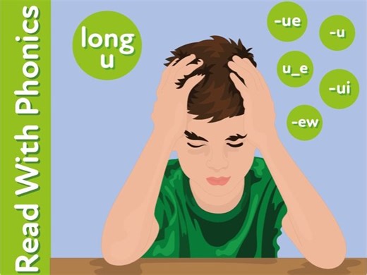 Learn long u (-ue, u_e, -u, -ui, ew): Read Phonic Story - The Day Before School | Teaching Resources