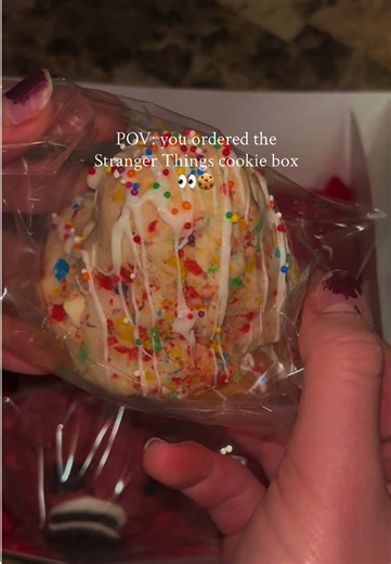 Forest Found Bakery’s stranger things box.. which character is your favorite? 👀🍪🔦🚲 [Stranger Things cookies, Stranger Things dessert, bakery girl era, aesthetic, aesthetics, for you, trending, viral, Stranger Things themed cookies, Stranger Things bakery, Stranger Things box, Stranger Things aesthetic, Upside Down cookies, Hellfire Club cookies, Netflix Stranger Things, Stranger Things season vibe, NYC style cookies, Gourmet stuffed cookies, Cookie box unboxing, Cookie packing ASMR] #fyp #tr